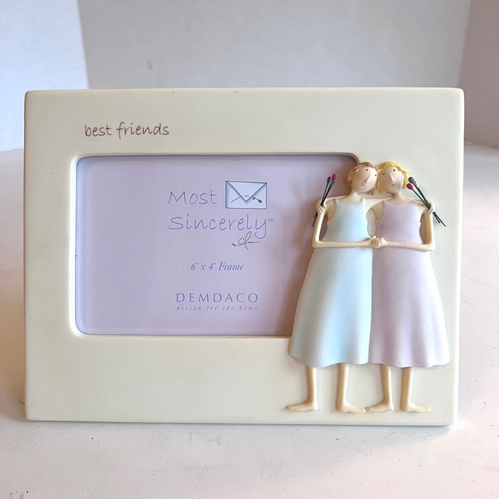 Demdaco Best Friends Most Sincerely 6x4 Photo Frame Claire Stoner 2005 Whimsical